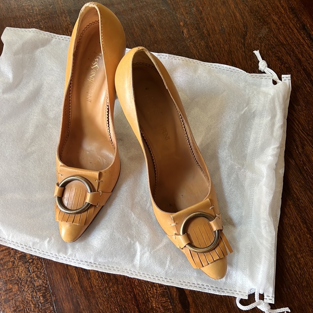 YSL Mustard Pumps